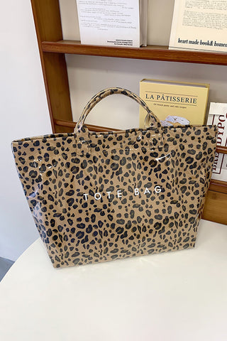 Brown Leopard PU Leather Water Proof Tote Bag, Dear-Lover Dropshipping - A Blissfully Beautiful Boutique