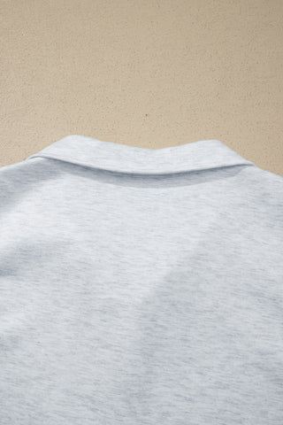 Light Grey Solid Color Sleeveless Zipper Tank and Skort Set