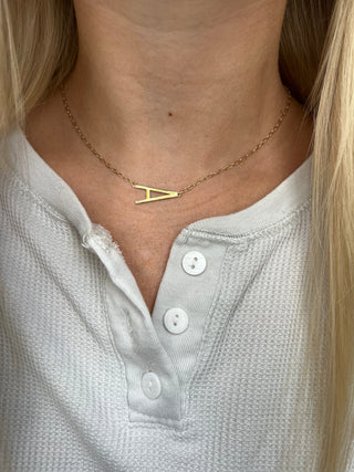 Initial A Precious Elongated Necklace
