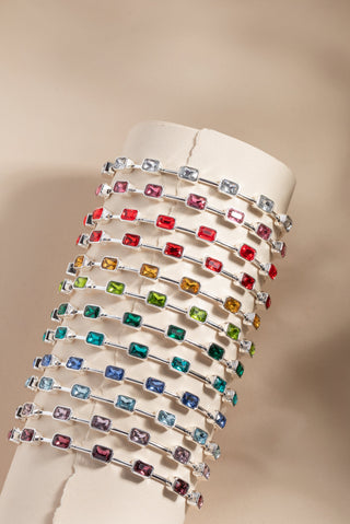 March Birthstone Emerald Cut Bangle