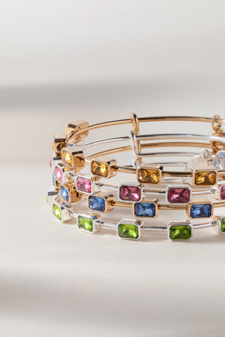 November Birthstone Emerald Cut Bangle