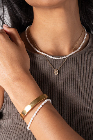 Pearl and Crystal Pendant Necklace