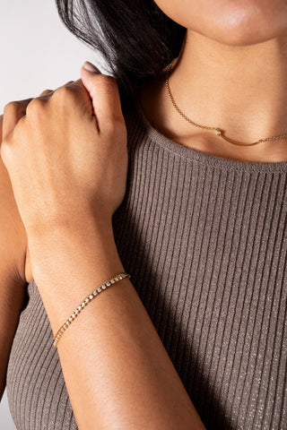 Double Strand Crystal Tennis Chain Bracelet