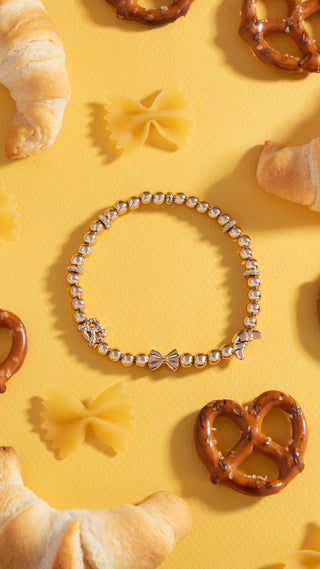 'Carbs are My Love Language' Beaded Stretch Bracelet