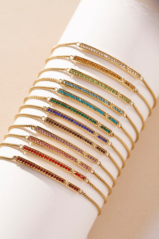 July Everyday Birthstone Pave Bolo Bracelet