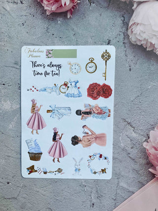 4 Sheets - Alice in Wonderland Planner Stickers Kit