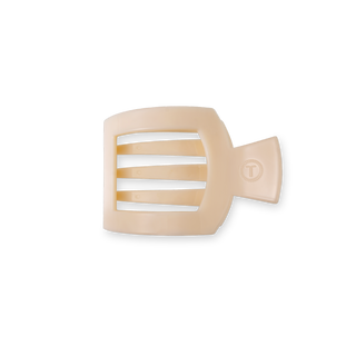 Almond Beige Small Flat Square Hair Clip, TELETIES - A Blissfully Beautiful Boutique