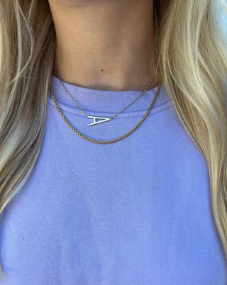 Initial A Precious Elongated Necklace