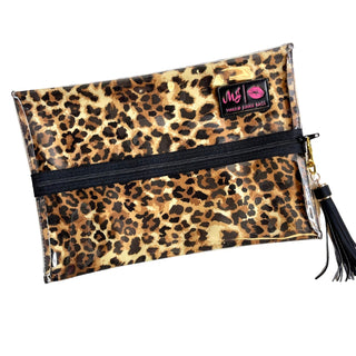 Lady Leopard Clear Top, Makeup Junkie Bags - A Blissfully Beautiful Boutique
