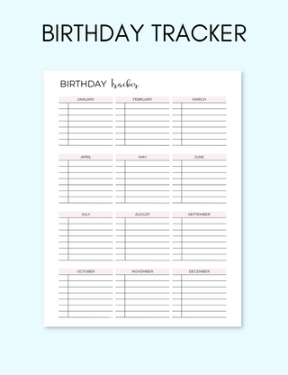 Birthday Tracker, Jessica Autumn - A Blissfully Beautiful Boutique