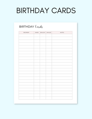 Birthday Tracker, Jessica Autumn - A Blissfully Beautiful Boutique