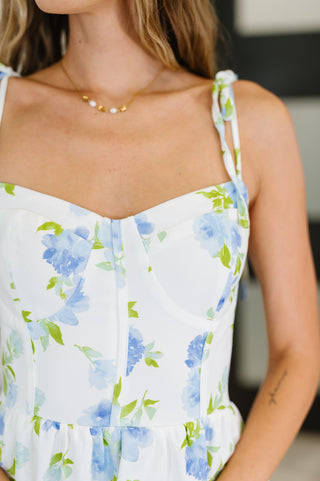 Bloomie Baby Tiered Dress in Ivory/Blue, Ave Shops - A Blissfully Beautiful Boutique