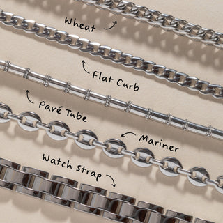 Tube Bead and Crystal Chain Bracelet