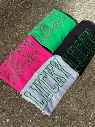Lucky Embroidered Sweatshirt, Merch Girls - A Blissfully Beautiful Boutique