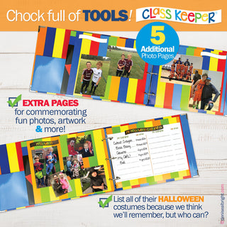 Class Keeper® School Days Memory Book + BONUS App Membership + BONUS Earn & Learn® Chore Chart Pad | (2) Styles