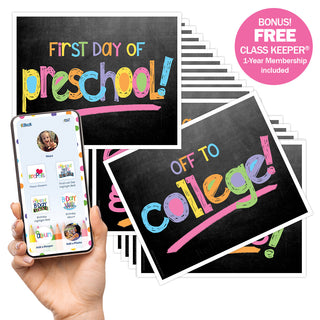 First & Last Day of School Signs + BONUS App Membership | Photo Prop Deck | 17 Grades | (4) Styles