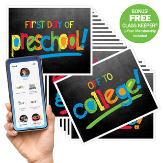First & Last Day of School Signs + BONUS App Membership | Photo Prop Deck | 17 Grades | (4) Styles