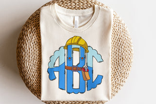 Construction Worker Monogram Graphic Tee, Merch Girls - A Blissfully Beautiful Boutique