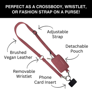 Clip & Go Strap w/Pouch Brushed Vegan Leather, SaveTheGirls - A Blissfully Beautiful Boutique