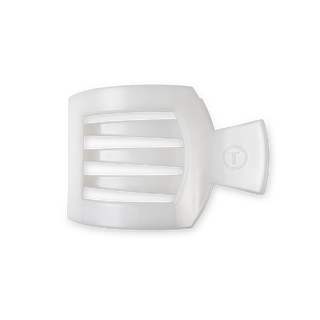 Coconut White Medium Flat Square Hair Clip, TELETIES - A Blissfully Beautiful Boutique