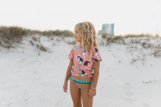 Sophie Coral Mermaid Rash Guard Swimsuit