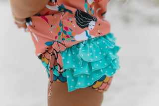 Sophie Coral Mermaid Rash Guard Swimsuit