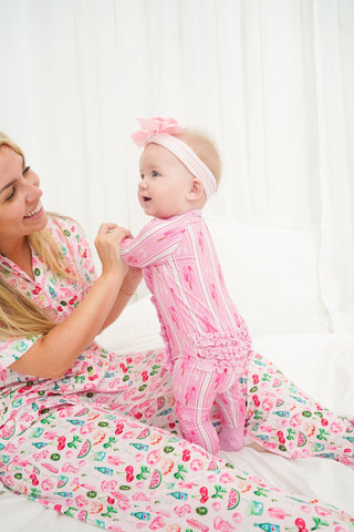 Pink Summer Spritz - Short Sleeve + Pant Pajama Set, KenzKustomz - A Blissfully Beautiful Boutique