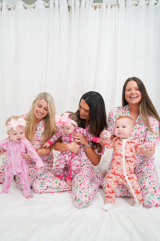 Pink Summer Spritz - Short Sleeve + Pant Pajama Set, KenzKustomz - A Blissfully Beautiful Boutique