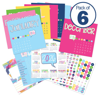 NEW! 2026 Mini Monthly Desktop Calendars | Stickers Included
