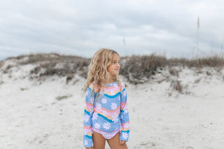 Emily Daisy Long Sleeve Rash Guard Swimsuit
