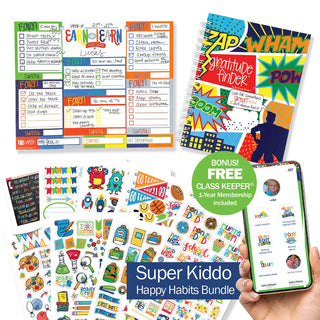 Happy Habits Bundle for Kids | Chore Chart, Gratitude Journal & Stickers + BONUS App Membership