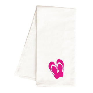 Printed Fuchsia Flip Flops Hand Towel