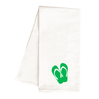 Printed Green Flip Flops Hand Towel