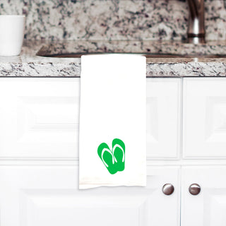 Printed Green Flip Flops Hand Towel