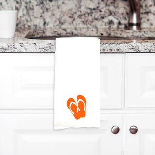 Printed Orange Flip Flops Hand Towel