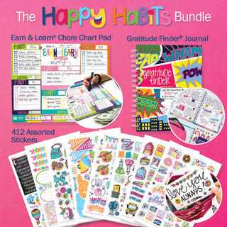 Happy Habits Bundle for Kids | Chore Chart, Gratitude Journal & Stickers + BONUS App Membership