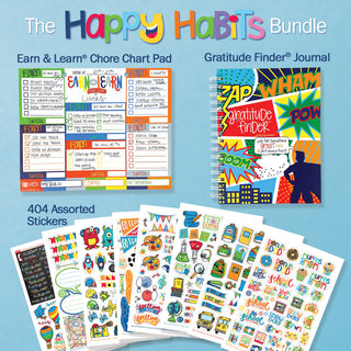 Happy Habits Bundle for Kids | Chore Chart, Gratitude Journal & Stickers + BONUS App Membership
