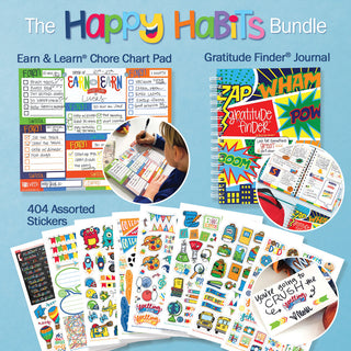 Happy Habits Bundle for Kids | Chore Chart, Gratitude Journal & Stickers + BONUS App Membership