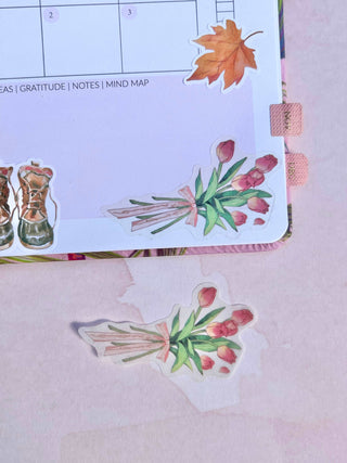 Autumn Flowers Die Cut Stickers Set