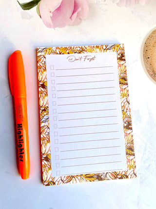 Autumn Fall Leaves Checklist Notepad Memo Sticky Notes