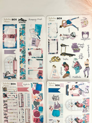 Fitness Workout Sticker Kit - 4 sheets