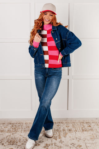 In Your Lane Color Blocked Stripe Sweater