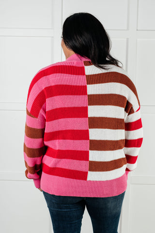 In Your Lane Color Blocked Stripe Sweater