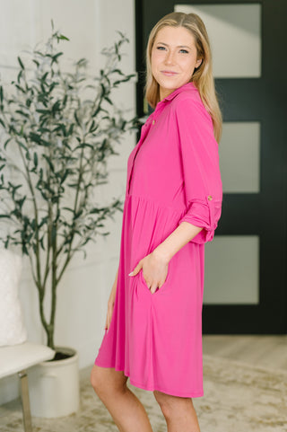 Inspire Collared Neck Dress in Runway Pink, Ave Shops - A Blissfully Beautiful Boutique