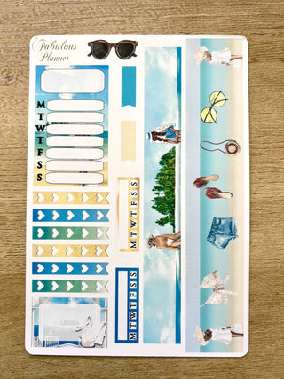 4 Sheets - Summer Getaway Planner Stickers Kit, The Fabulous Planner - A Blissfully Beautiful Boutique