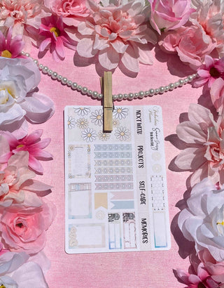 4 Sheets - Daisy Sunflower Summer Planner Stickers Kit, The Fabulous Planner - A Blissfully Beautiful Boutique