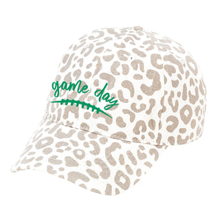Green Game Day Natural Leopard Cap