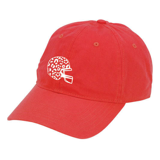 White Leopard Helmet Red Cap