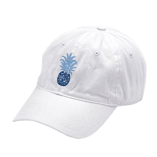 Pineapple Embroidered White Cap