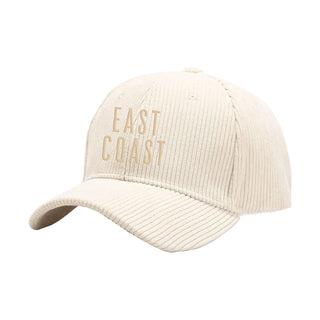 East Coast Embroidered Creme Corduroy Cap